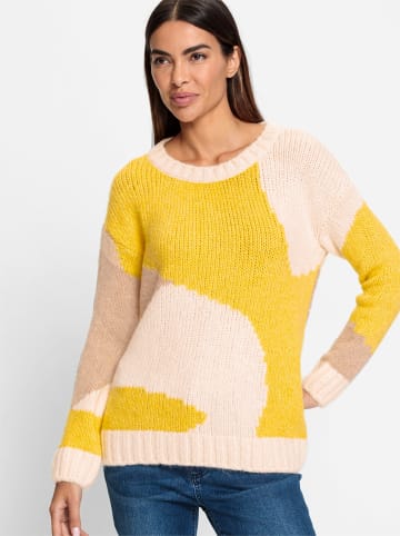 Heine Strickpullover in sonnengelb-champagner-gemustert