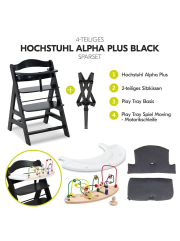 Hauck Hochstuhl Alpha Plus Black - im Sparset inkl. in schwarz