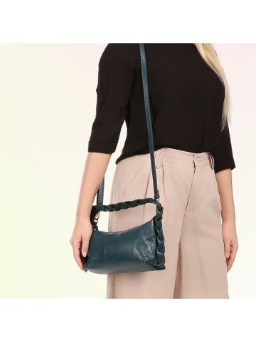 Toscanto Leder Umhängetasche Toscanto Tasche petrolblau ca. 25cm