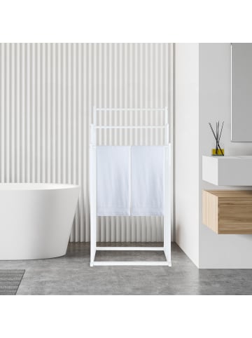 relaxdays Handtuchhalter in Weiß - (B)44 x (H)86 x (T)21 cm