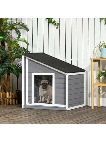 Pawhut Hundehütte 71L x 58B x 53-77H cm