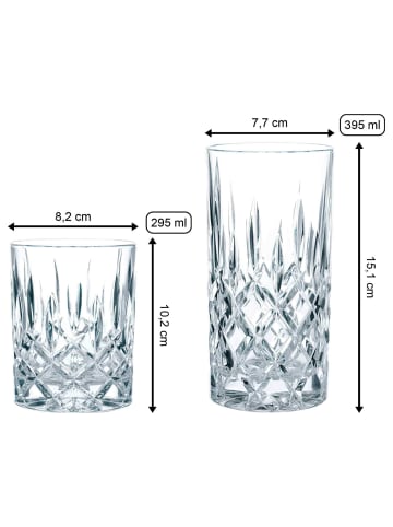 Nachtmann 12er Set Longdrink & Becher Set Noblesse in transparent