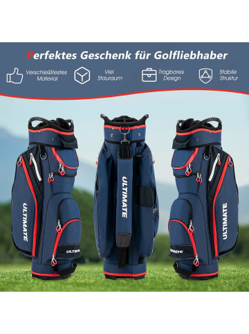 COSTWAY Golfbag 14er Einteilung in Blau