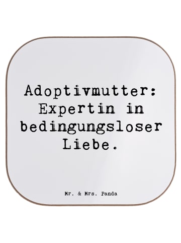 Mr. & Mrs. Panda Untersetzer Spruch Adoptivmutter Expertin mit S... in Weiß