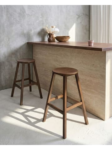 Beliani 2er-Set Barhocker ANCELLE in Braun