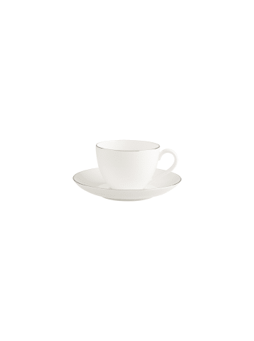 Villeroy & Boch Kaffeetasse mit Untertasse Anmut Platinum No.1 150 ml weiß in weiß