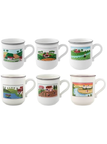 Villeroy & Boch 6er Set Kaffeebecher Kollektion Design Naif in 300 ml in bunt