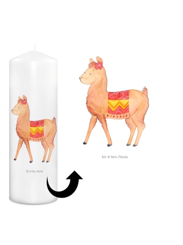 Mr. & Mrs. Panda Wachskerze Alpaka Stolz ohne Spruch in Weiß