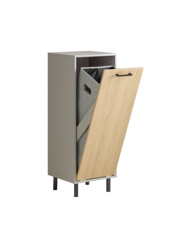 SoBuy Wäschekorb-Schrank in Hell-Eiche - (W) 30 x (H) 86 x (L) 31.5 cm