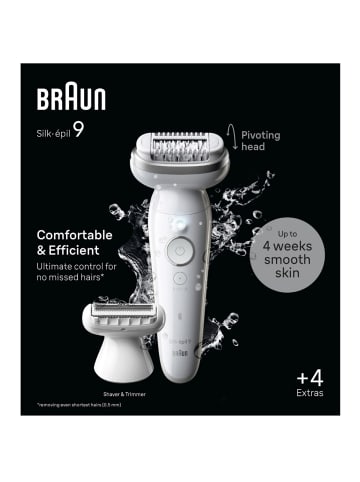 Braun Epilierer Rasierer 9-041 Silk-épil 9 in Weiß