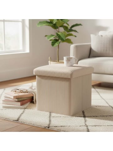 relaxdays Sitzwürfel in Beige - (B)38 x (H)38 x (T)38 cm