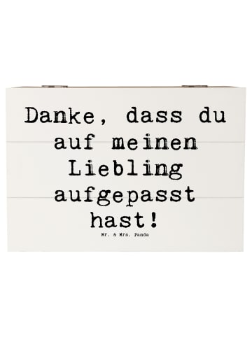 Mr. & Mrs. Panda Holztruhe Spruch Dank an Hundesitter mit Spruch in Weiß