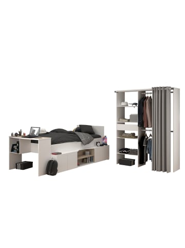58 aufm Kessel KINDERZIMMER-SET 2-tlg. Parisot Cleo 11 Holzdekor Weiß/Grau
