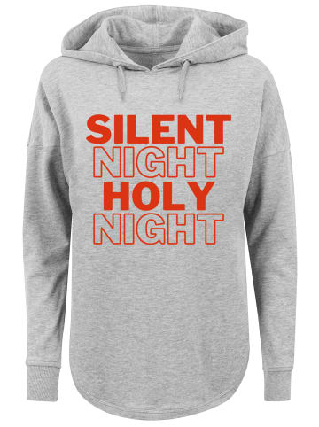 F4NT4STIC Oversized Hoodie Silent Night Holy Night Weihnachten in grau