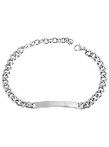 Adeliás Unisex Armband – Panzerarmband aus Edelstahl 16+5 cm in silber
