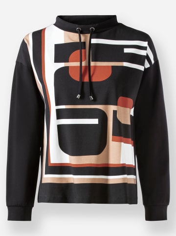 Heine Druck-Shirt in schwarz-camel-bedruckt