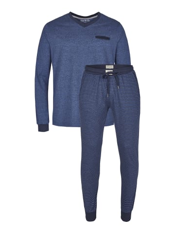 Phil & Co. Berlin  Pyjama Long in navy-gestreift