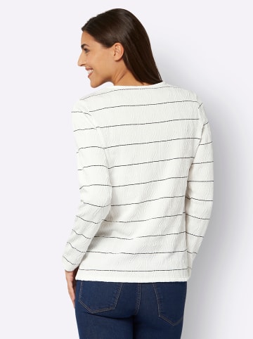 Sieh an! Langarm-Shirt in weiß-schwarz-geringelt