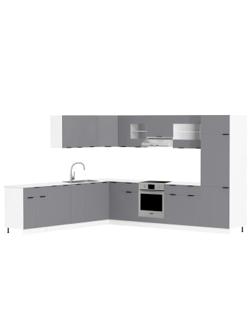 VCM  Ofenschrank Breite 60 cm Herdschrank Küche Fasola in Weiß / Anthrazit