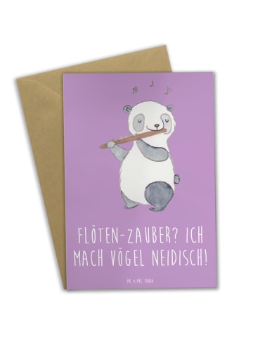 Mr. & Mrs. Panda Grußkarte Flöte Zauber mit Spruch in Lavendeltraum