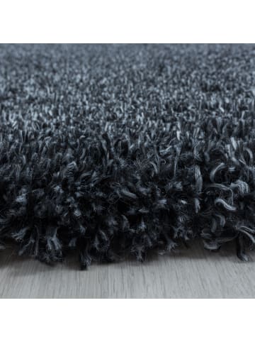 KADIMA DESIGN Teppich Hochflor Shaggy Waschbar Einfarbig SALZACH Strapazierfähig in Anthrazit