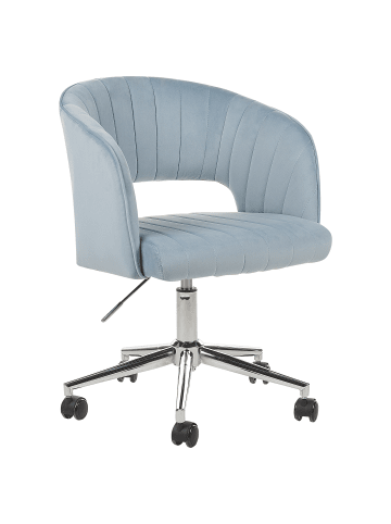 Beliani Bürostuhl KATONAH in Blau/Schwarz/Silber - (W) 57 x (H) 78 x (L) 57 cm
