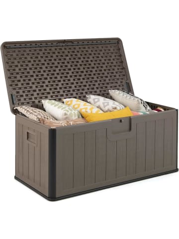 COSTWAY Gartenbox 378L HDPE in Braun