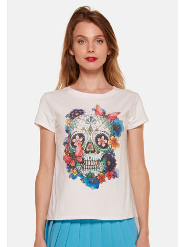 TOOCHE Shirt & Top "Blumenkopf" in Weiß
