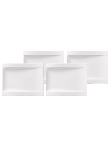 Villeroy & Boch 4er Set Frühstücksteller NewWave 26 x 20 cm weiß in weiß