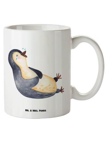 Mr. & Mrs. Panda Keramiktasse Pinguin Lachen ohne Spruch in Weiß
