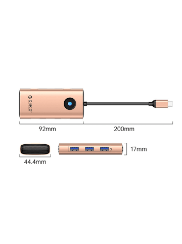 Orico Orico PW11 6-in-1 USB-C Dockingstation (3x USB-A 3.0, 1x USB-C PD 100W