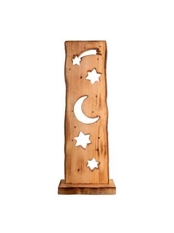 näve LED-Holz-Dekoleuchte Mond/Sterne h: 60cm