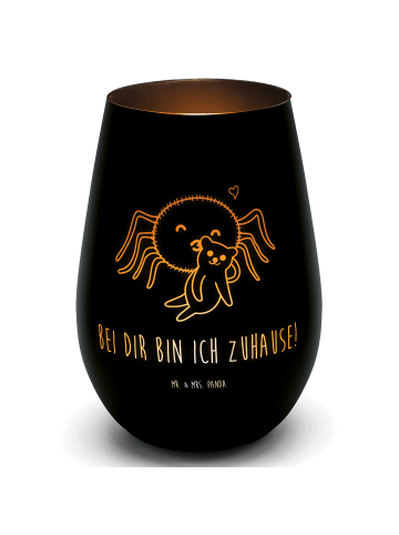 Mr. & Mrs. Panda Gold Windlicht Spinne Agathe Teddy mit Spruch in Schwarz
