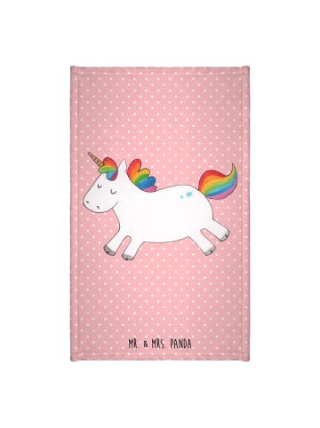 Mr. & Mrs. Panda Gästehandtuch Einhorn Happy ohne Spruch in Rot Pastell