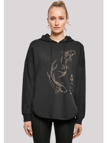 F4NT4STIC Oversized Hoodie Koi Karpfen in schwarz