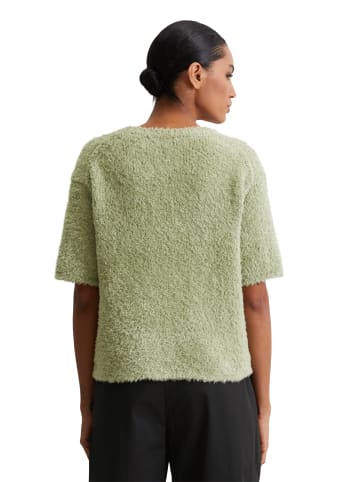 Marc O'Polo Fuzzy-Knit-Kurzarm-Pullover loose in smooth sage