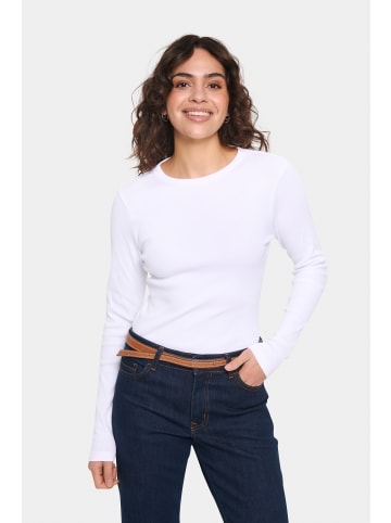 SAINT TROPEZ Langarm-Bluse AsterSZ Slim fit in Bright White