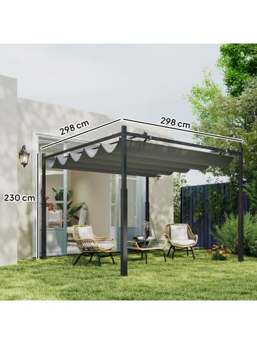 Outsunny Pergola 298L x 298B x 230H cm Grau
