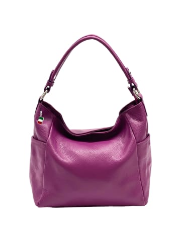 Florence Florence Schultertasche Leder fuchsia, pink ca. 37cm
