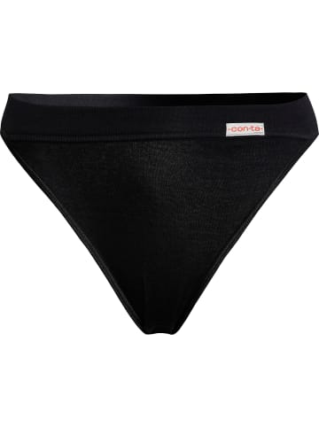 Con-ta Baumwolle, Feinripp Slip 2er-Pack in schwarz