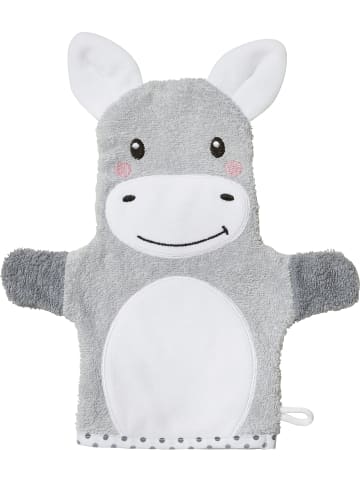 Erwin Müller Frottier Kinder-Waschhandschuh 2-in-1 in hellgrau