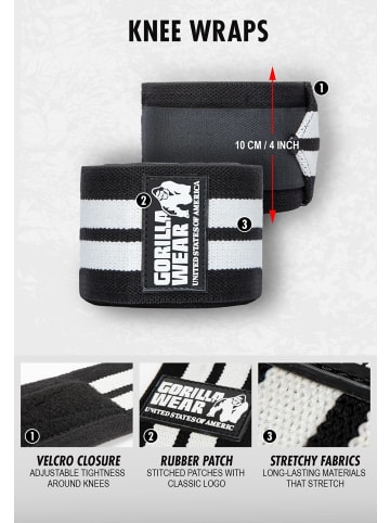 Gorilla Wear Knee Wraps - Schwarz/Rot