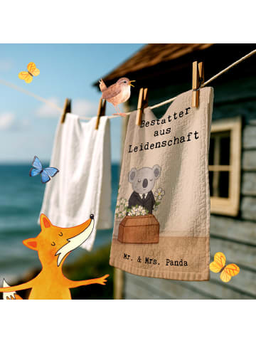 Mr. & Mrs. Panda Handtuch Bestatter Leidenschaft Design mit Spruch in Weiß