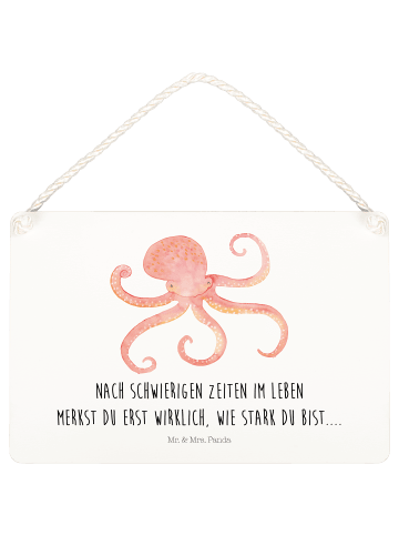 Mr. & Mrs. Panda Schild Tintenfisch mit Spruch in Weiß