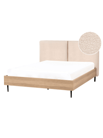 Beliani 2-tlg Doppelbett LIMANTON in Beige/Schwarz/Braun
