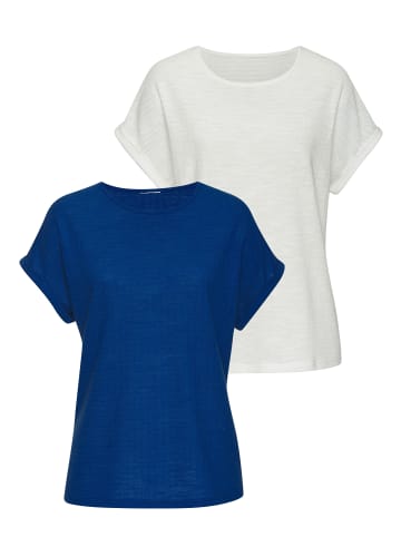 Vivance T-Shirt in royalblau, creme
