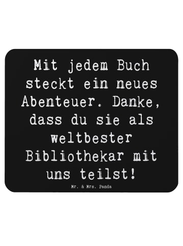 Mr. & Mrs. Panda Mauspad Spruch Bibliothekar Abenteuer mit Spruch in Schwarz