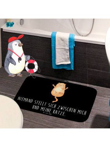 Mr. & Mrs. Panda Badematte Katze Umarmen mit Spruch in Schwarz