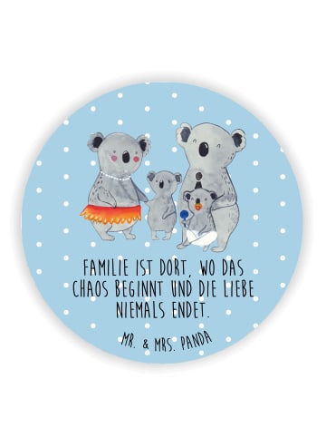 Mr. & Mrs. Panda Pinnwand Magnet Koala Familie mit Spruch in Blau Pastell