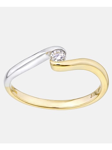 Diamant L'éternel Ring aus 375 Gelbgold mit Diamant gedreht